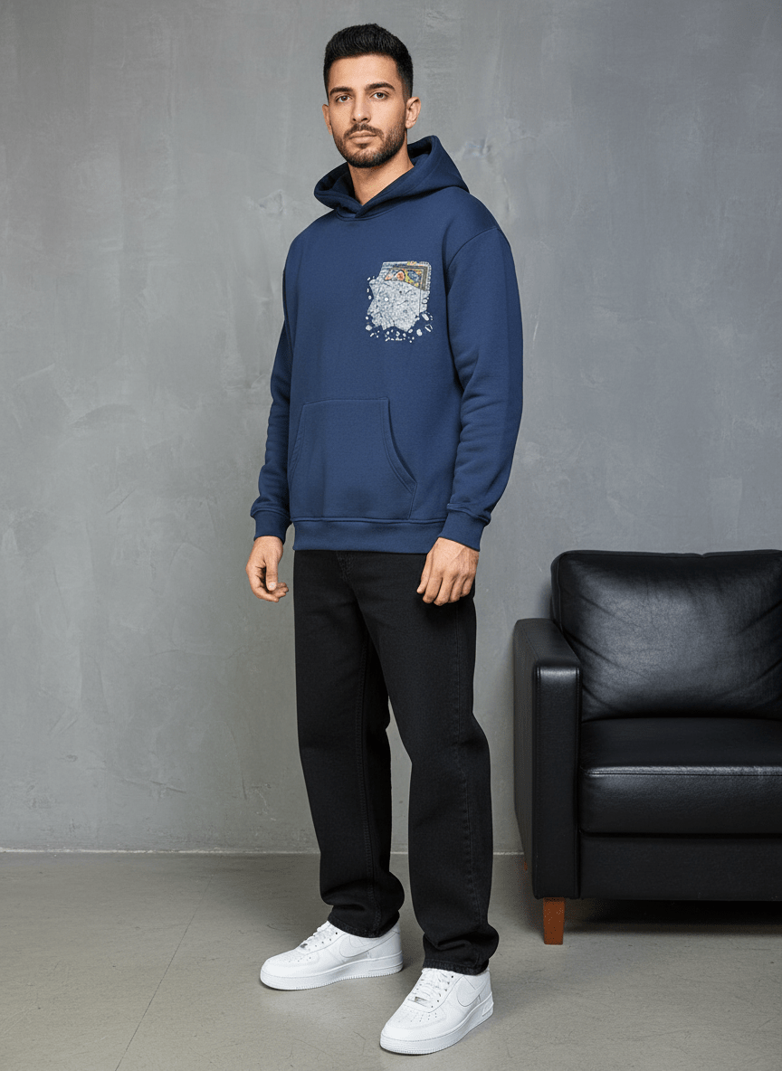 HOODIE SAW OVERSIZE BLUE 4997 - ZG PREMIUM