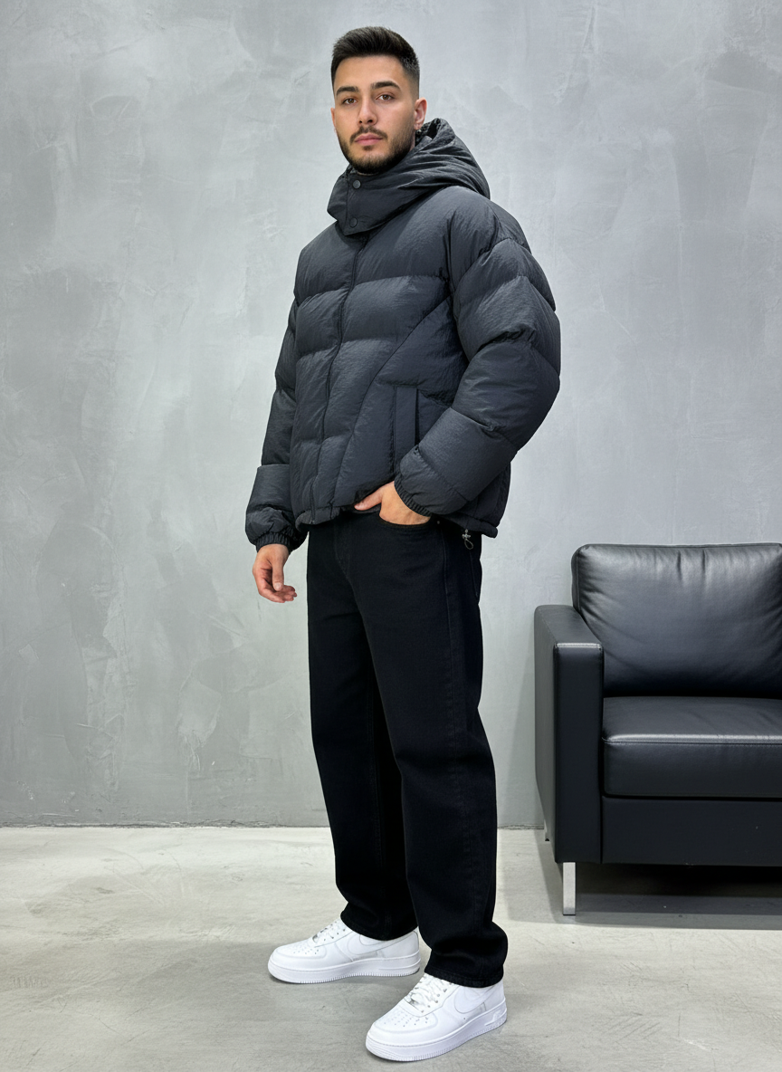 PUFFER JACKET OVERSIZE BLACK 5309