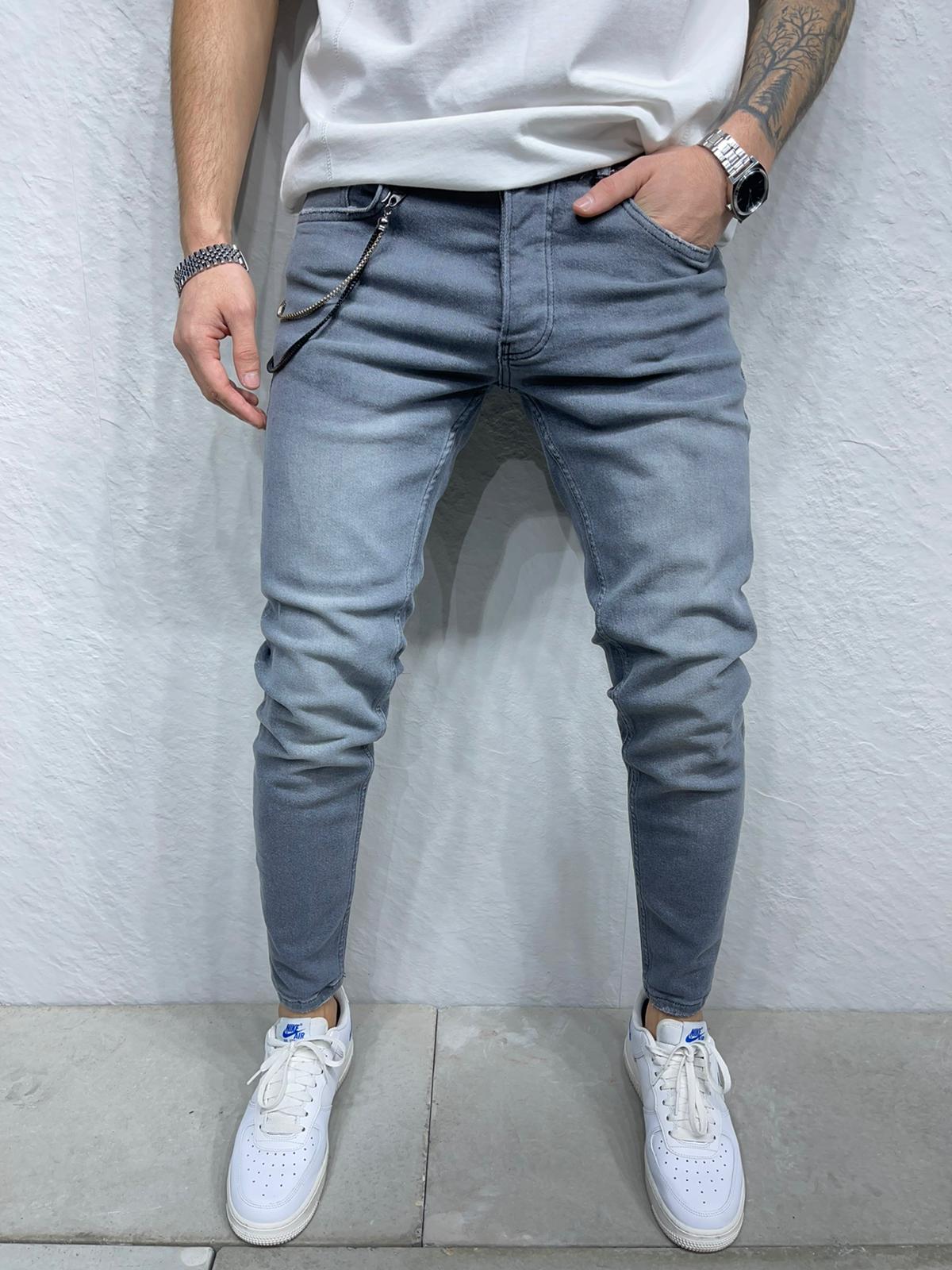 JEANS GREY SIMPLE B6870
