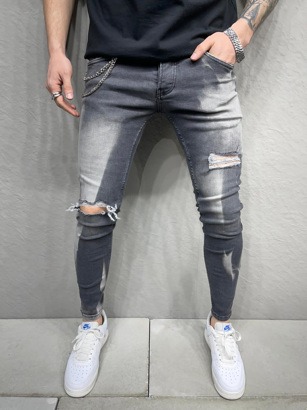 JEANS GREY Délavé b6991