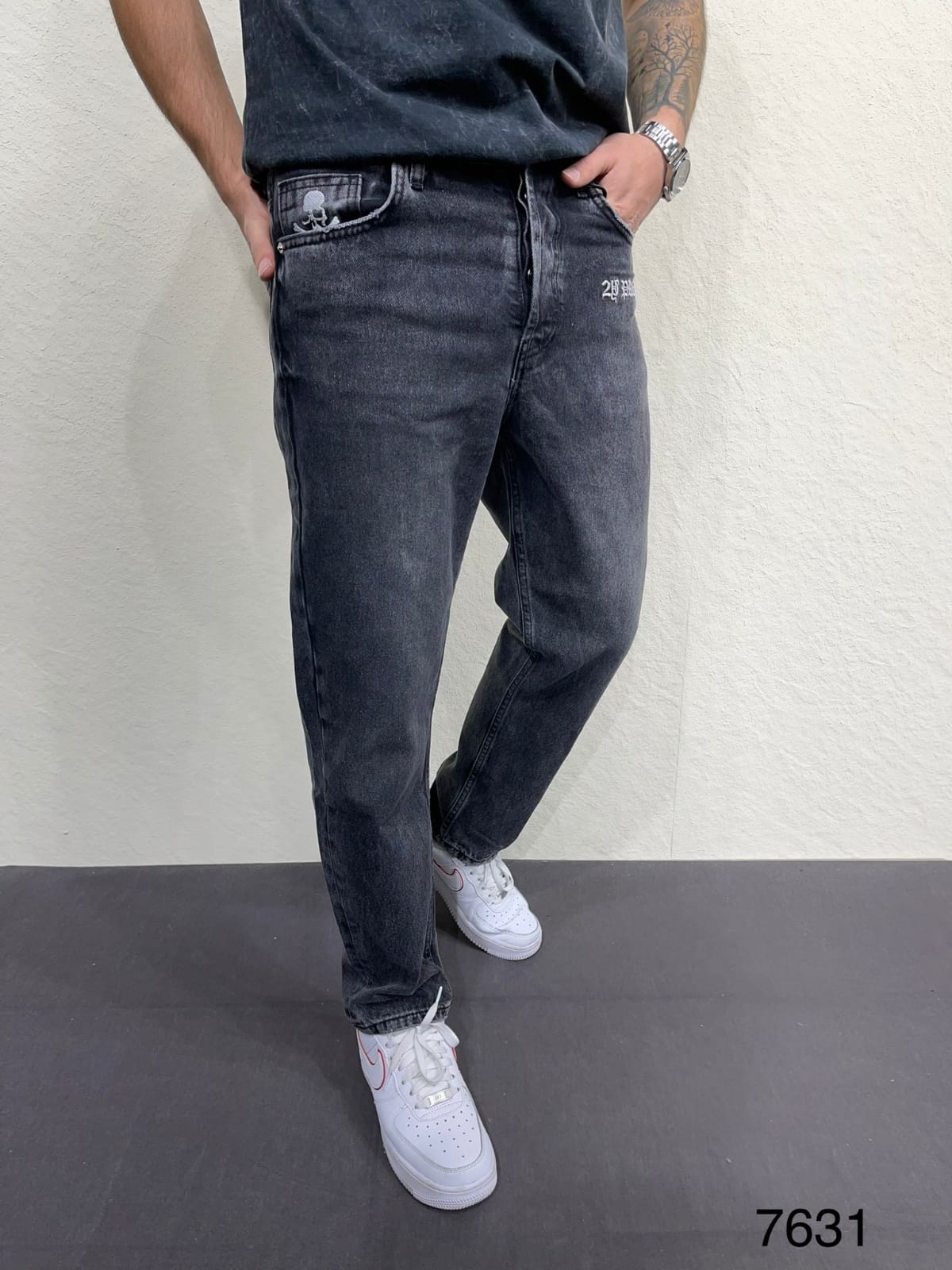 JEANS GRIS BOYFREND B7631