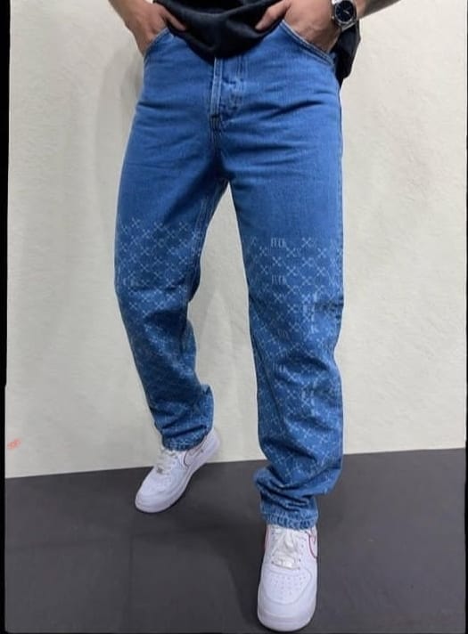 Jean Baggy Imprimé Monogramme Croix All-Over — B7483