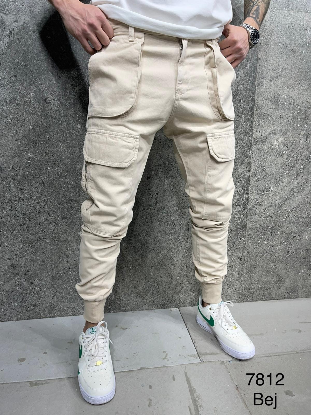 JEANS CARGO BEIGE B 7812 - ZG PREMIUM