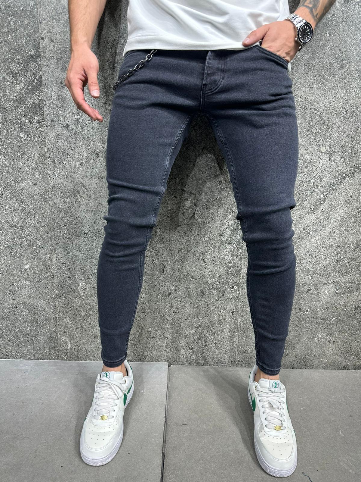 JEANS BLACK SLIM B8311