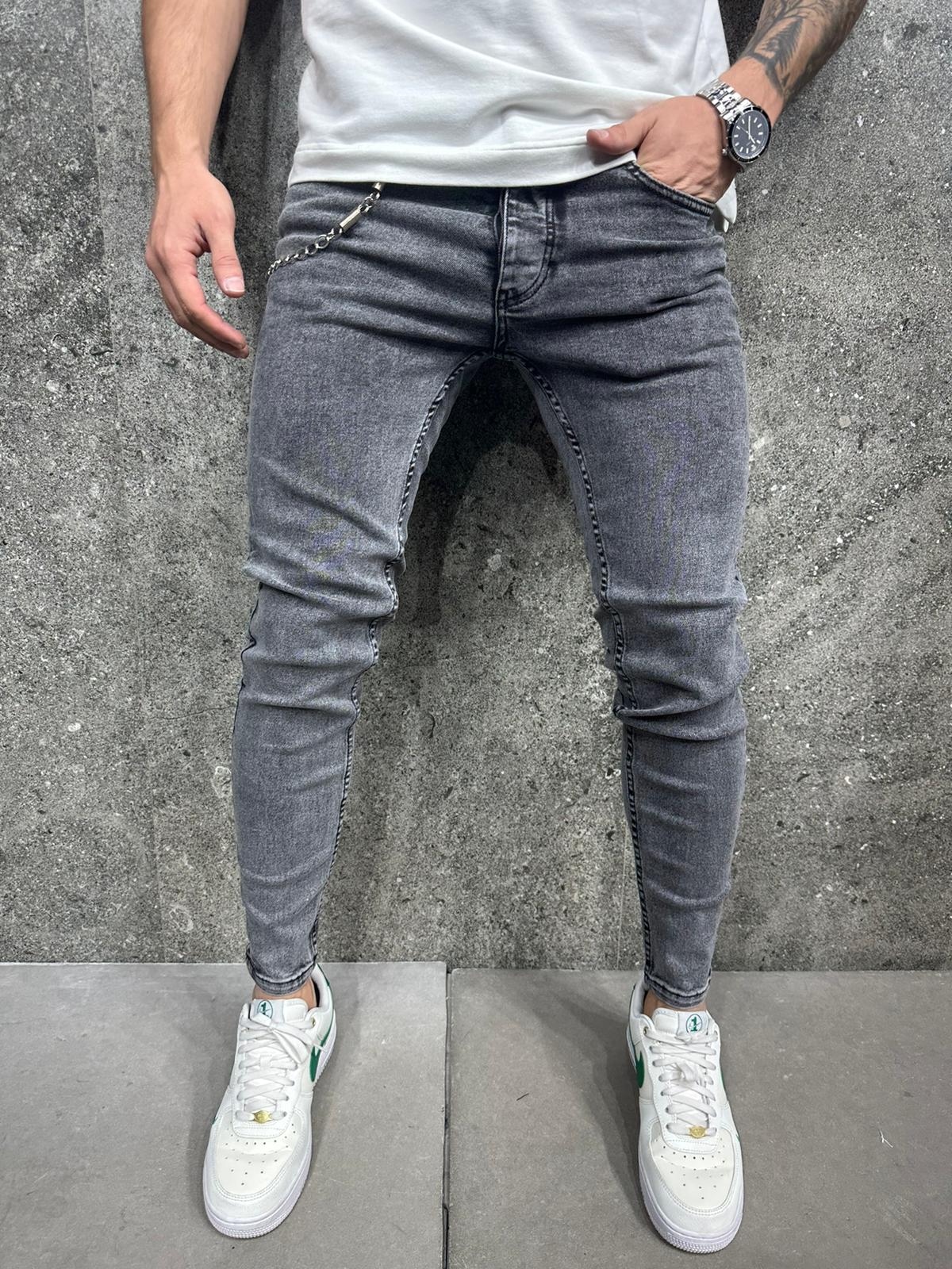 JEANS GREY SLIM B8507