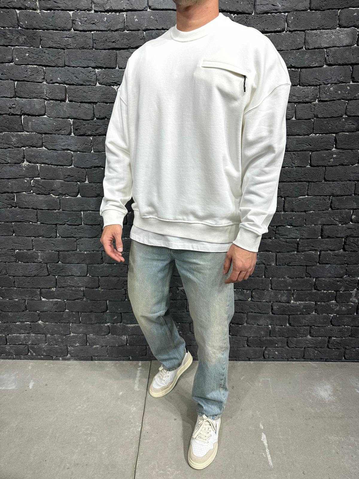 SWEAT OVER SIZE WHITE 6344