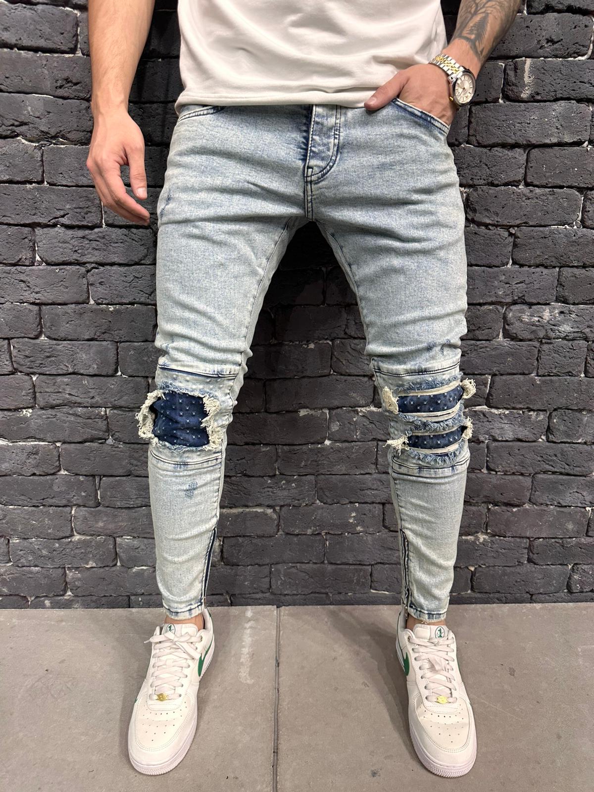 JEANS BLUE Déchiré SLIM B6820