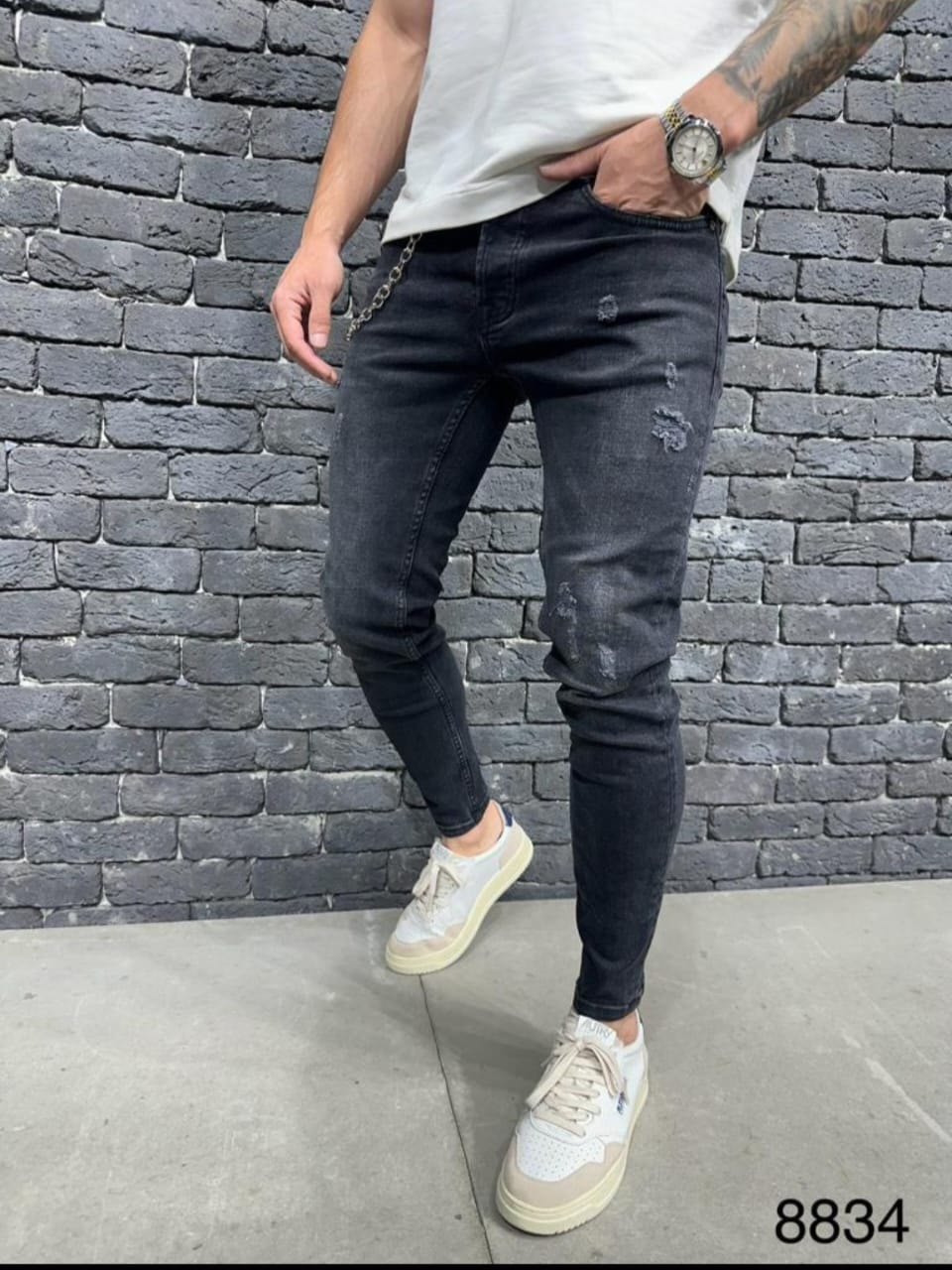 JEANS GREY SLIM B8834
