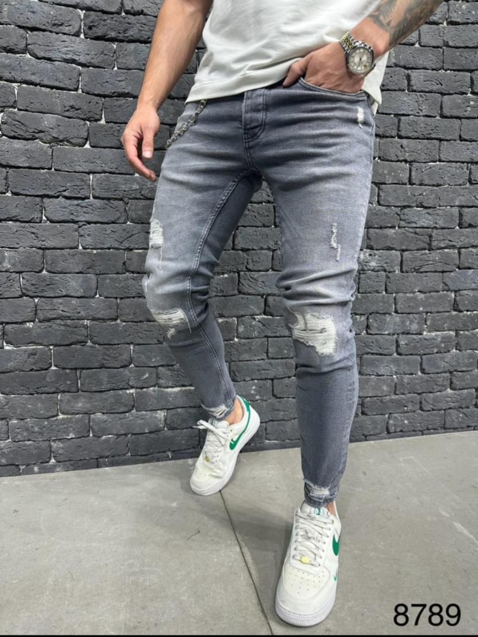 JEANS GREY SLIM B8789