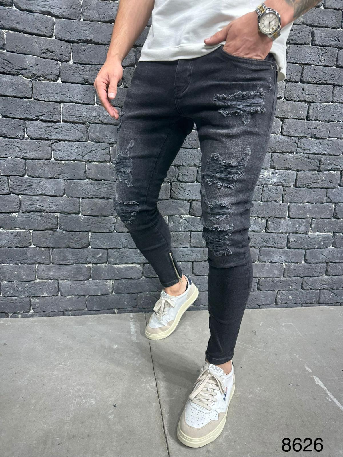 JEANS SLIM BLACK B8826 - ZG PREMIUM