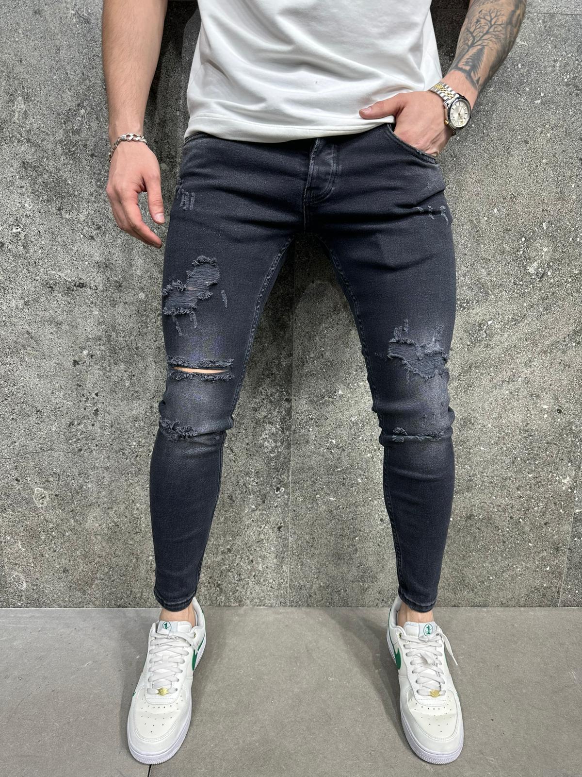 JEANS BLACK Déchiré B8310