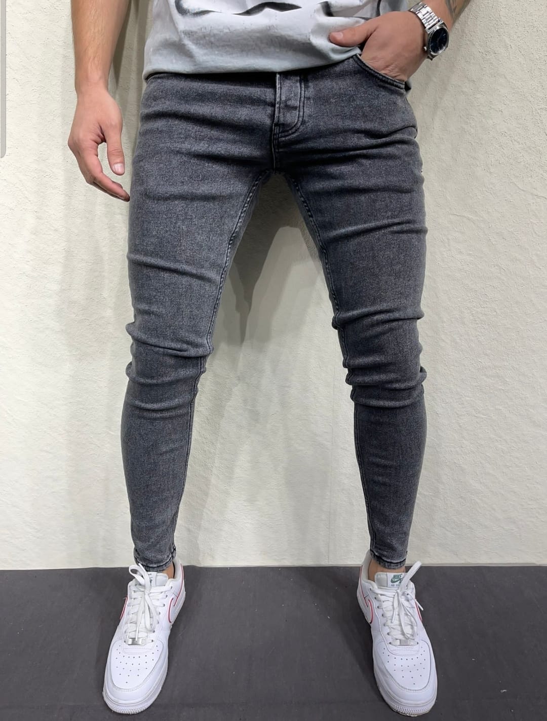 JEANS GREY SLIM B8410