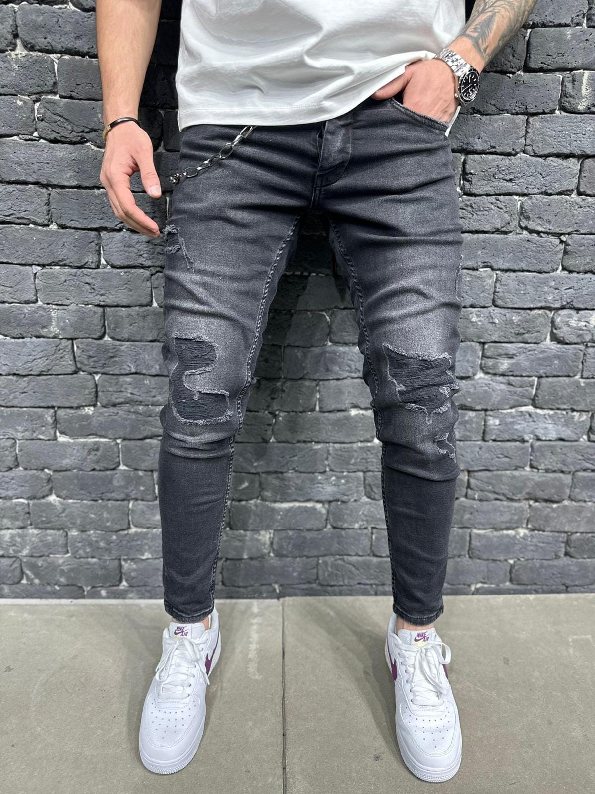JEANS SLIM BLACK B9021