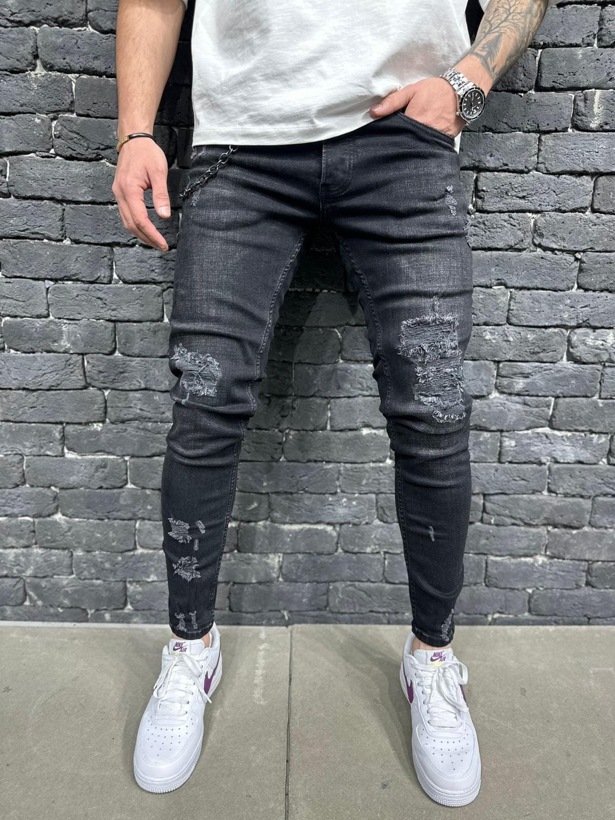 JEANS SLIM BLACK B9065