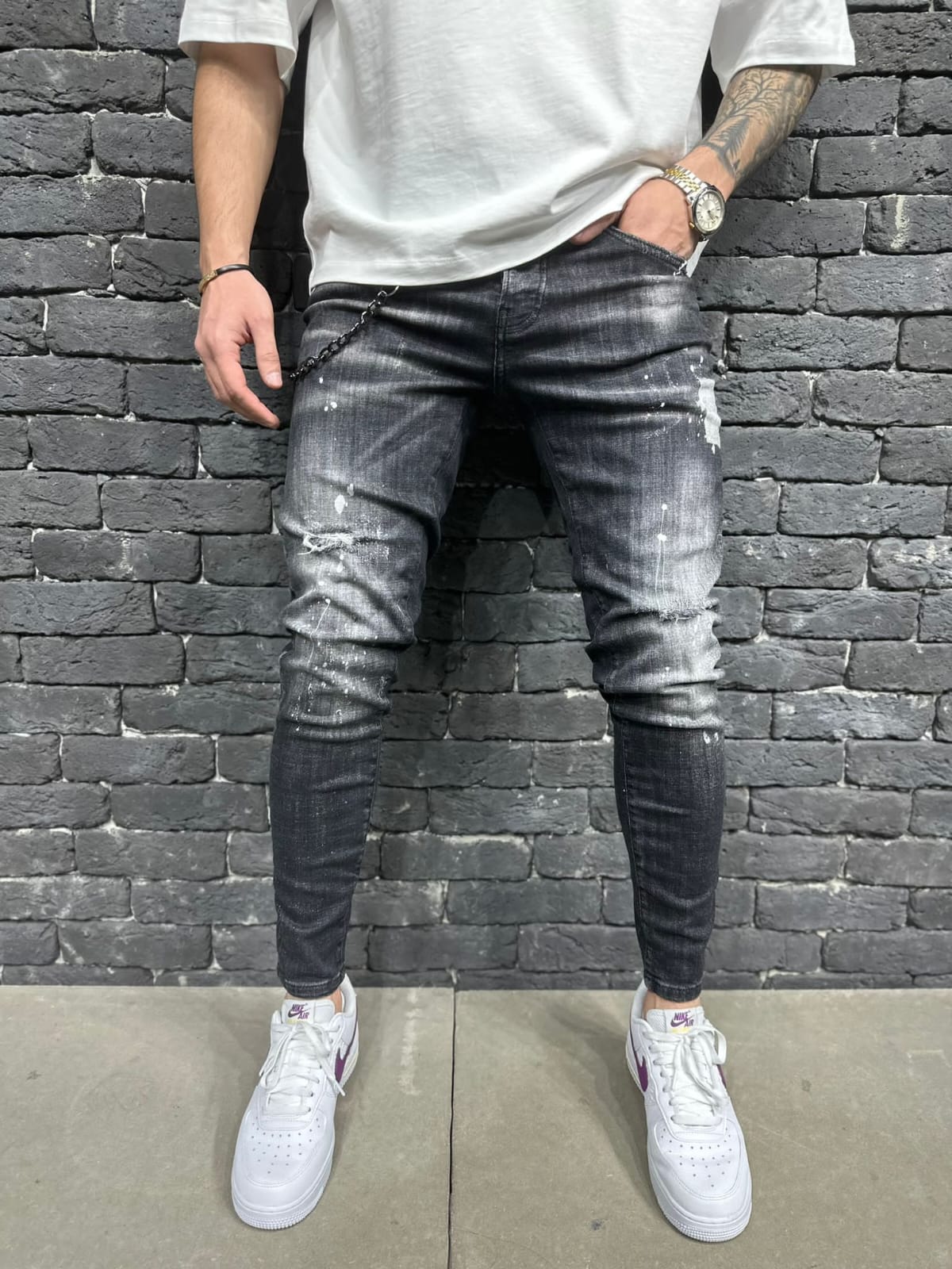 JEANS SLIM BLACK B9092