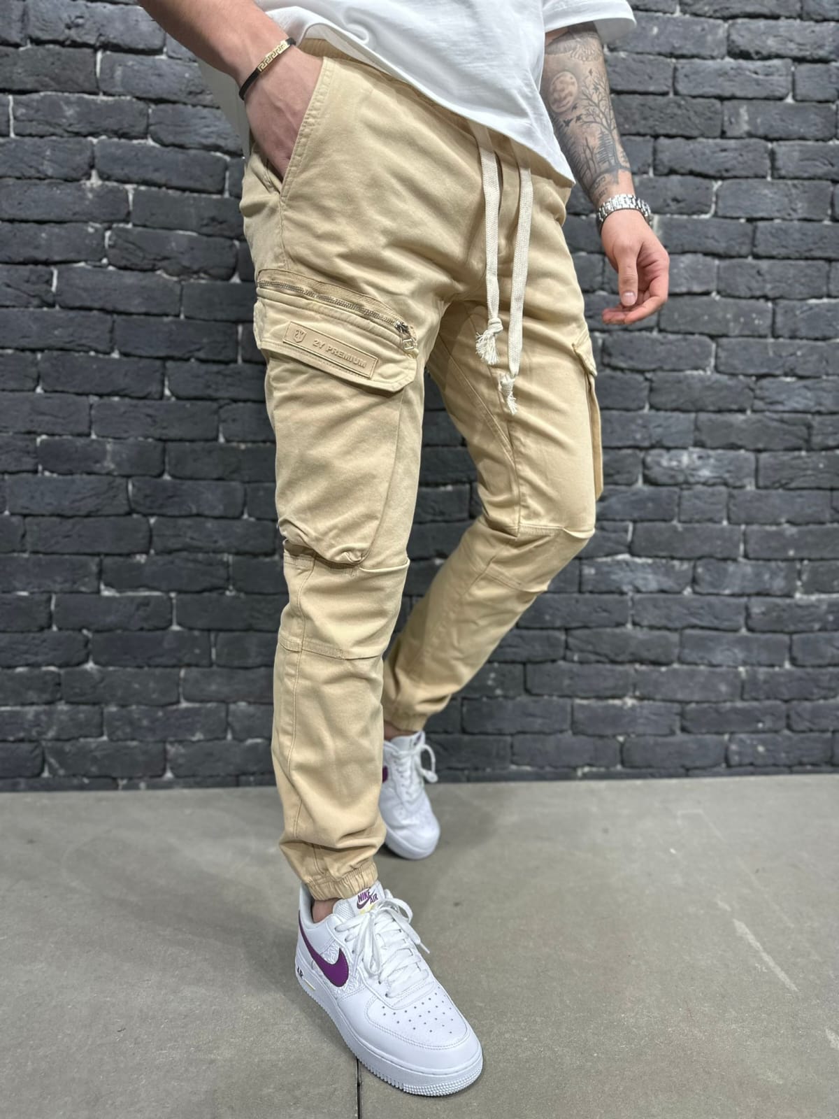 JEANS CARGO BEIGE ES 3088 - ZG PREMIUM