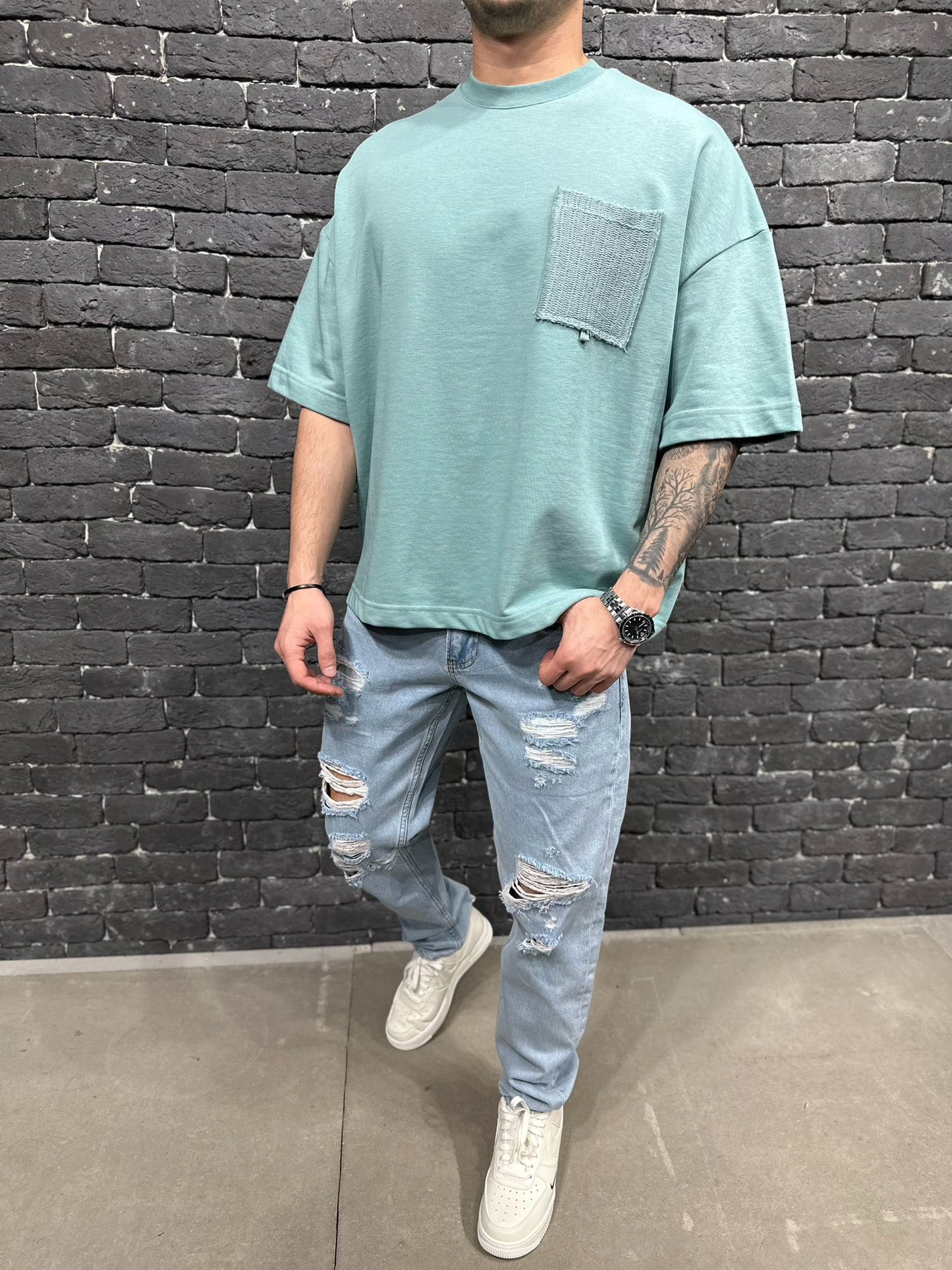 T-SHIRT OVERSIZE SOFT BLUE 6368