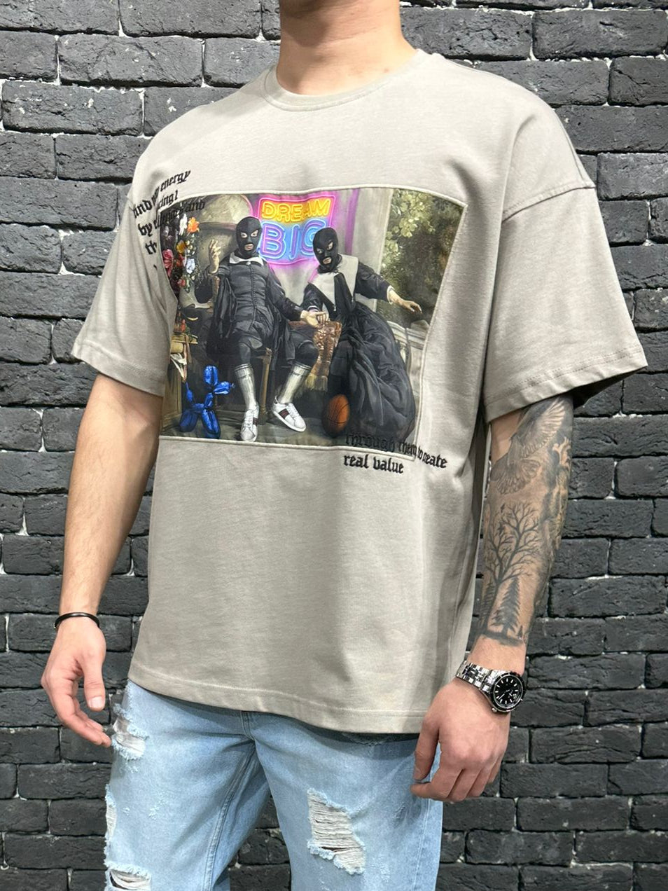 T-SHIRT OVERSIZE GREY BRS021