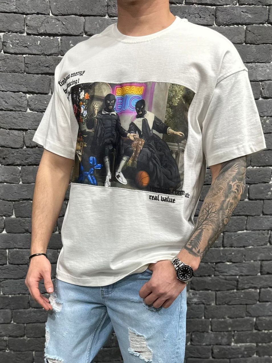 T-SHIRT OVERSIZE ECRU BRS021