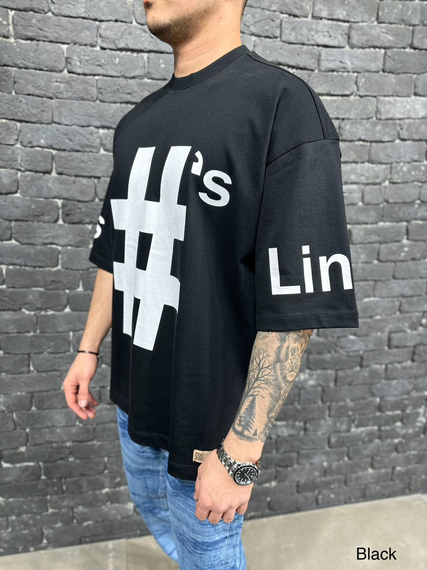 T-SHIRT OVERSIZE BLACK AJ6414