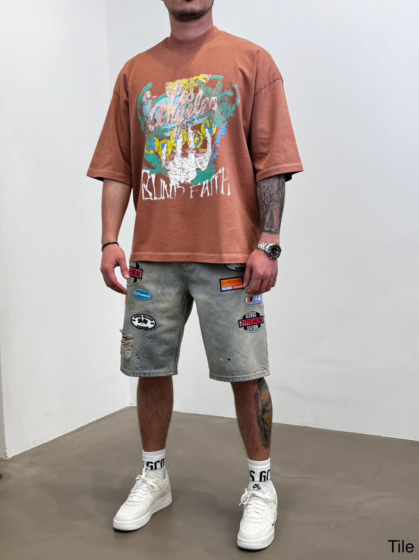 T-SHIRT OVERSIZE TILE AJ6410