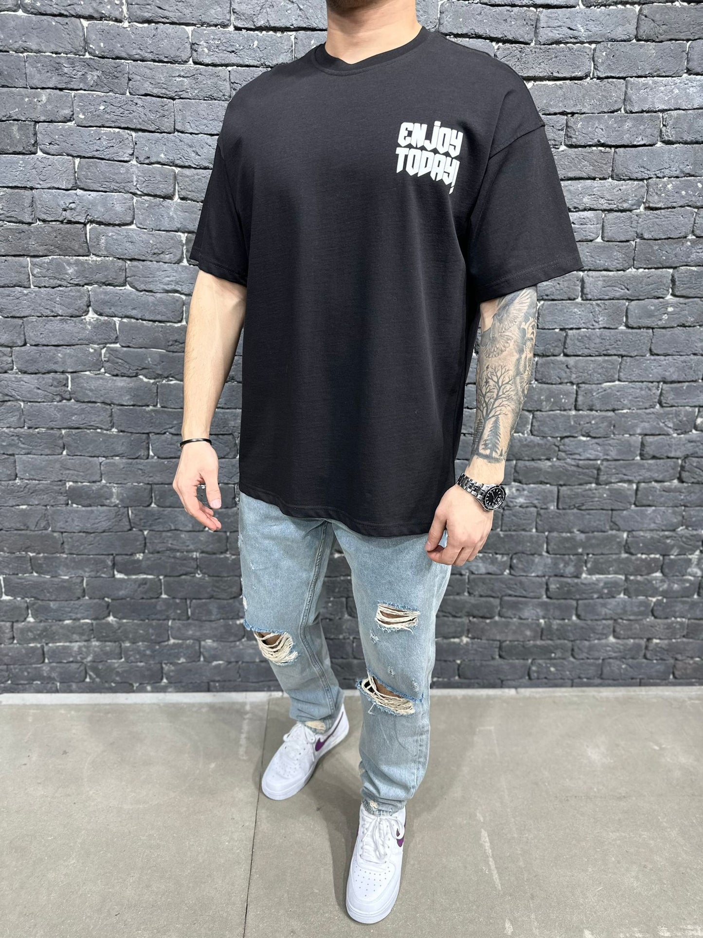 T-SHIRT OVERSIZE BLACK BRS049