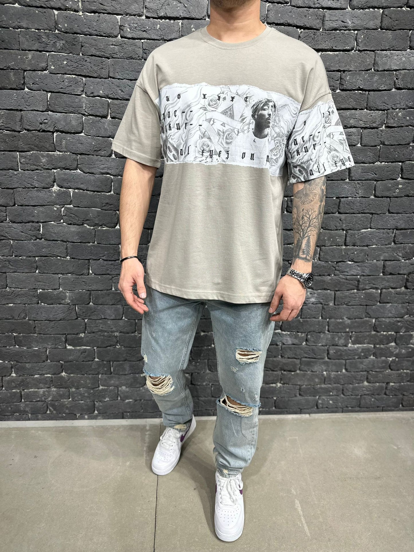T-SHIRT OVERSIZE GREY BRS046