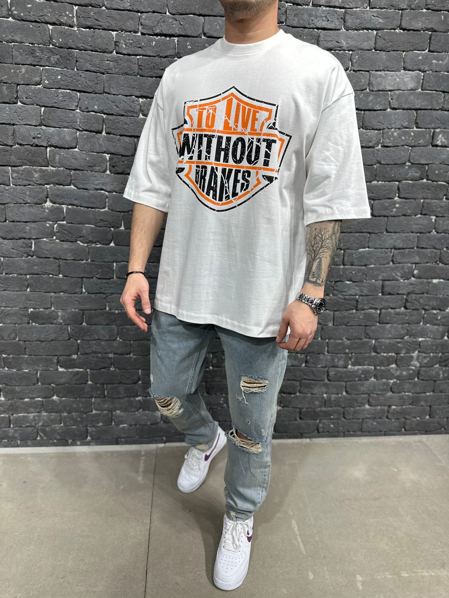 T-SHIRT OVERSIZE WHITE AJ6416