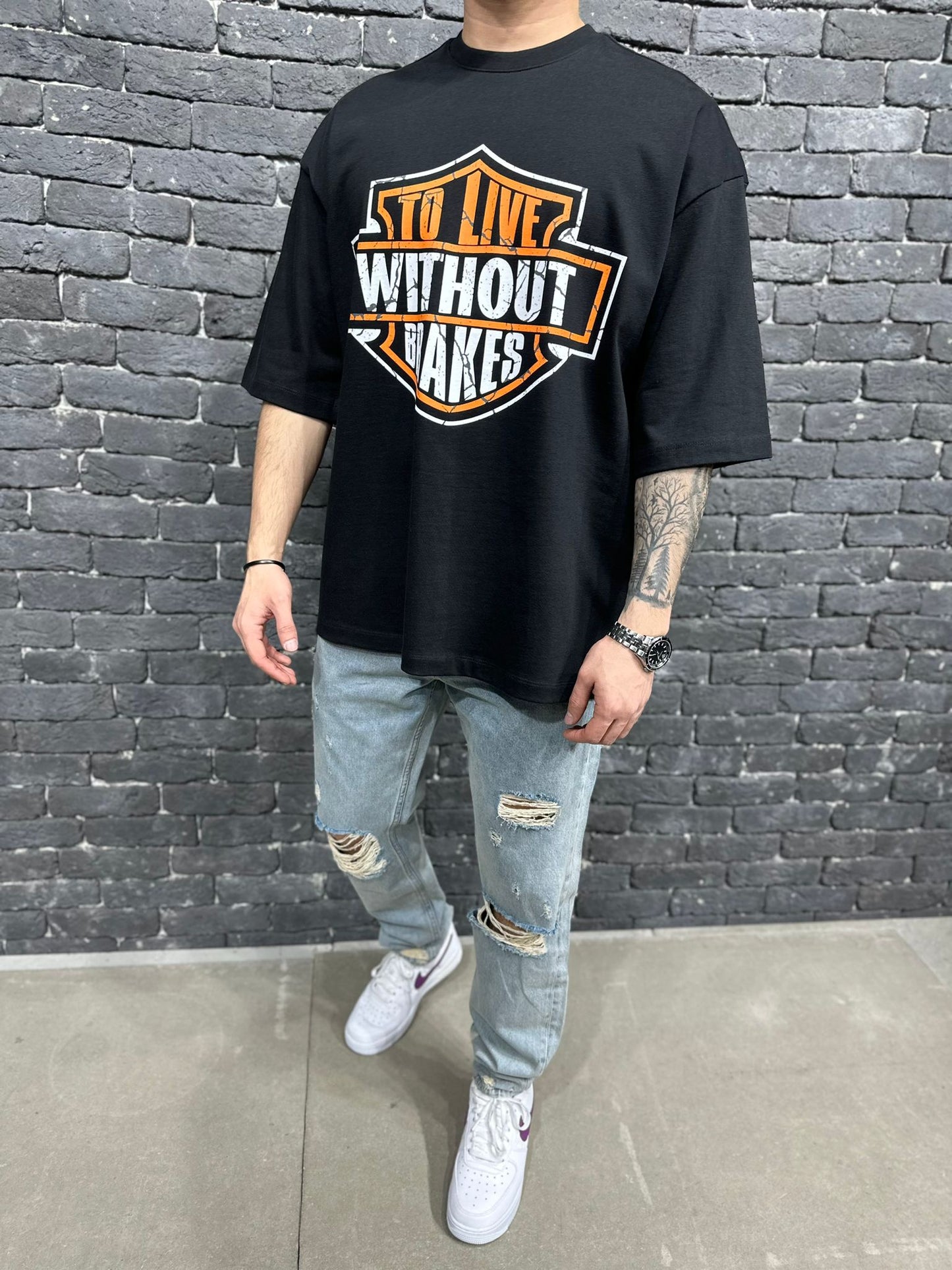 T-SHIRT OVERSIZE BLACK AJ6416