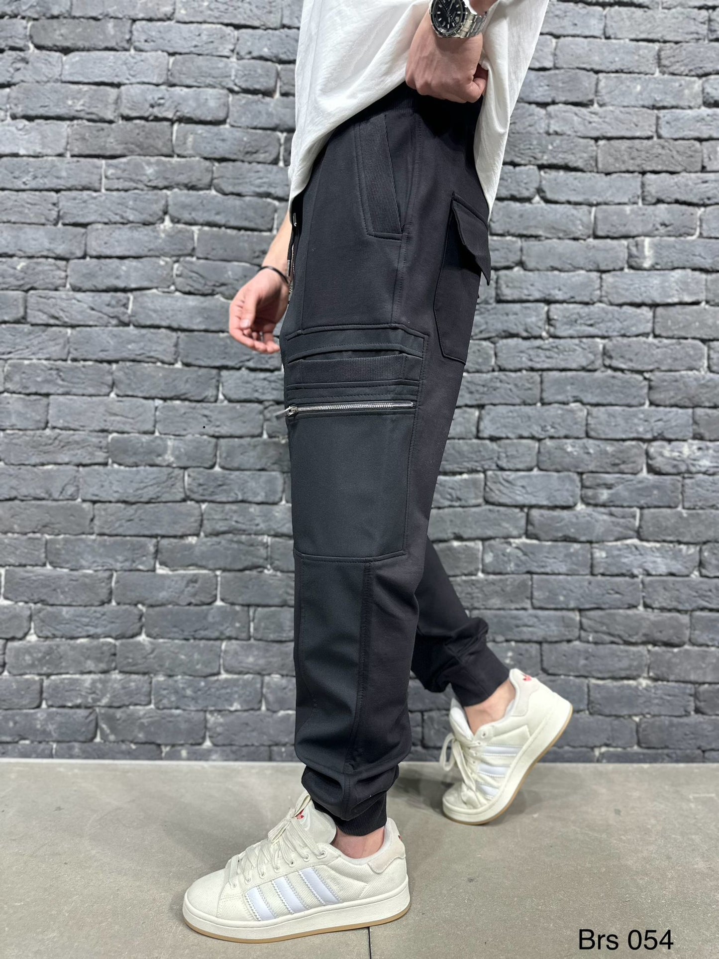 PONTALON JOGGING CARGO BLACK BRS054