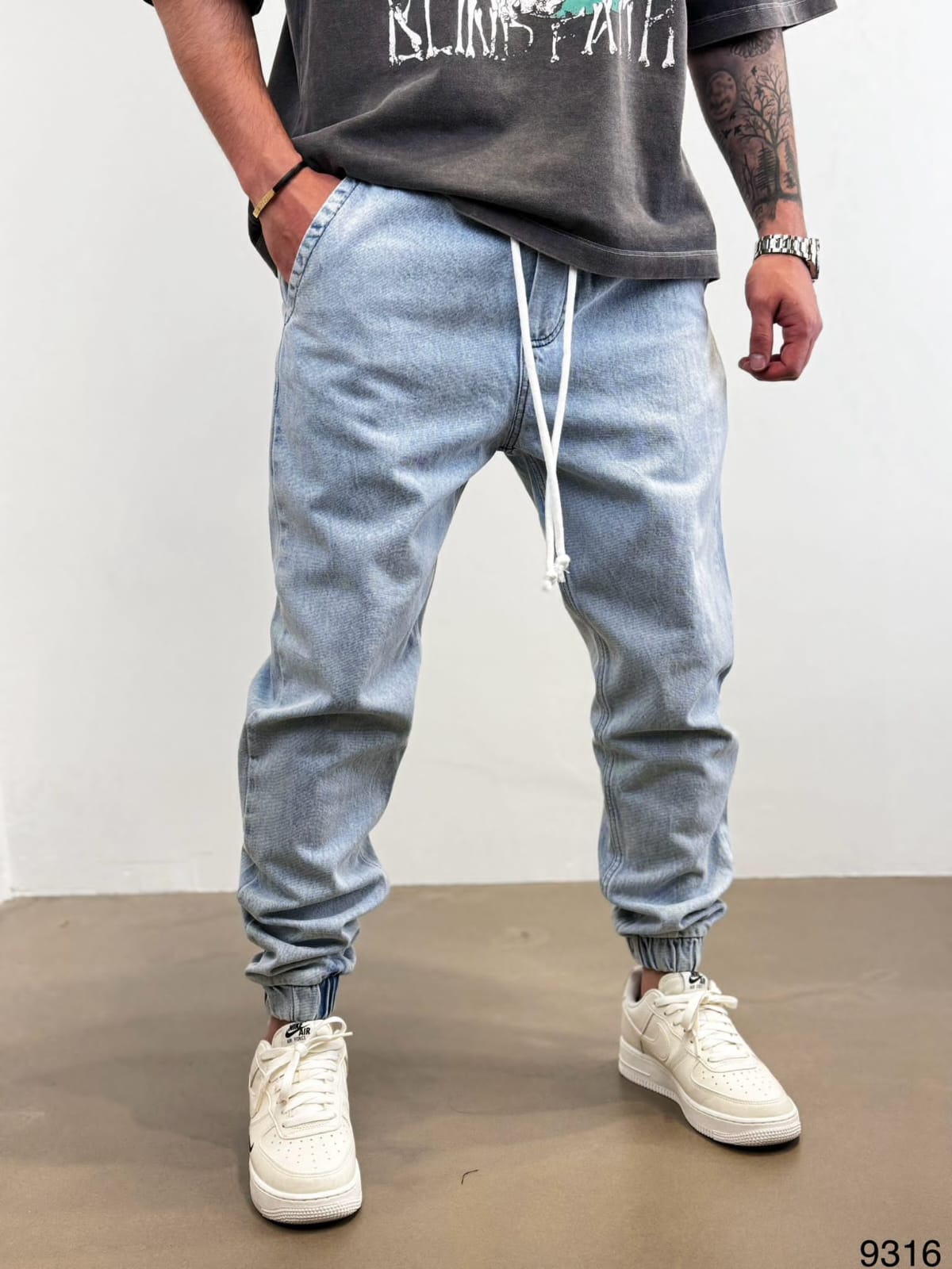 JEANS BLUE JOGGERS B9316