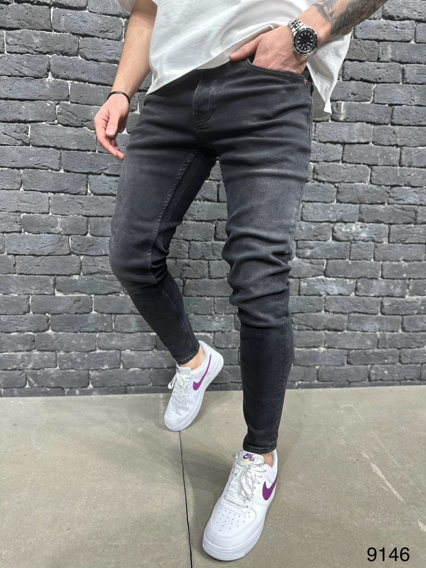 JEANS BLACK SLIM SIMPLE B9146