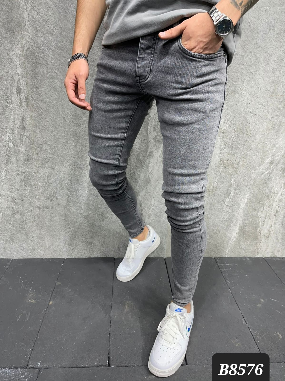 JEANS ANTHRACITE SLIM SIMPLE B8576