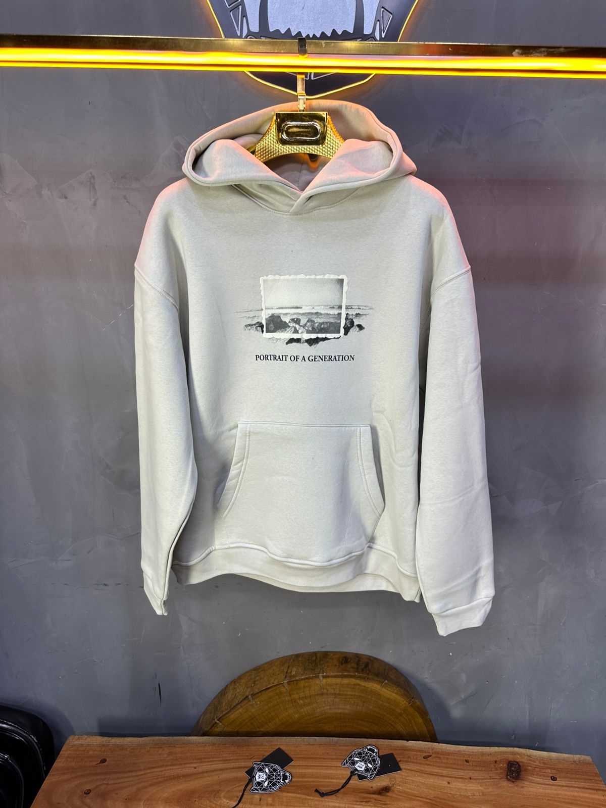 HOODIE SAW OVERSIZE BEIGE 4965 - ZG PREMIUM