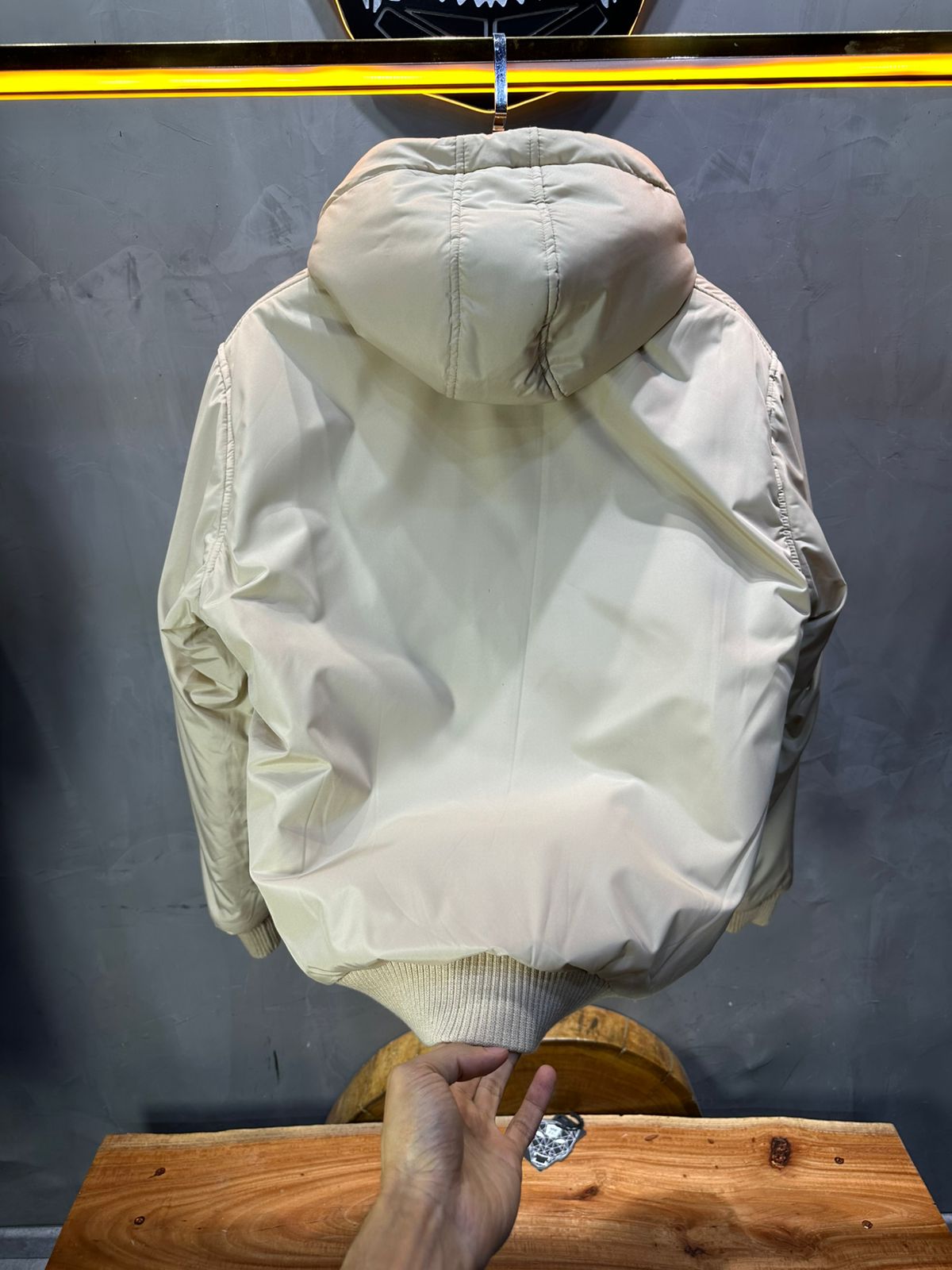 Bomber Beige à Capuche double face