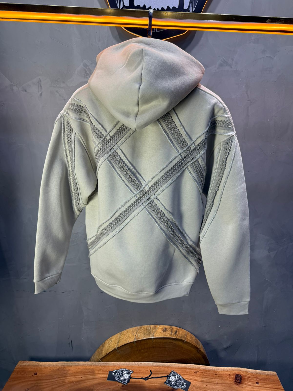 Hoodie Beige Broderie X Argentée Sann 5002 - ZG PREMIUM