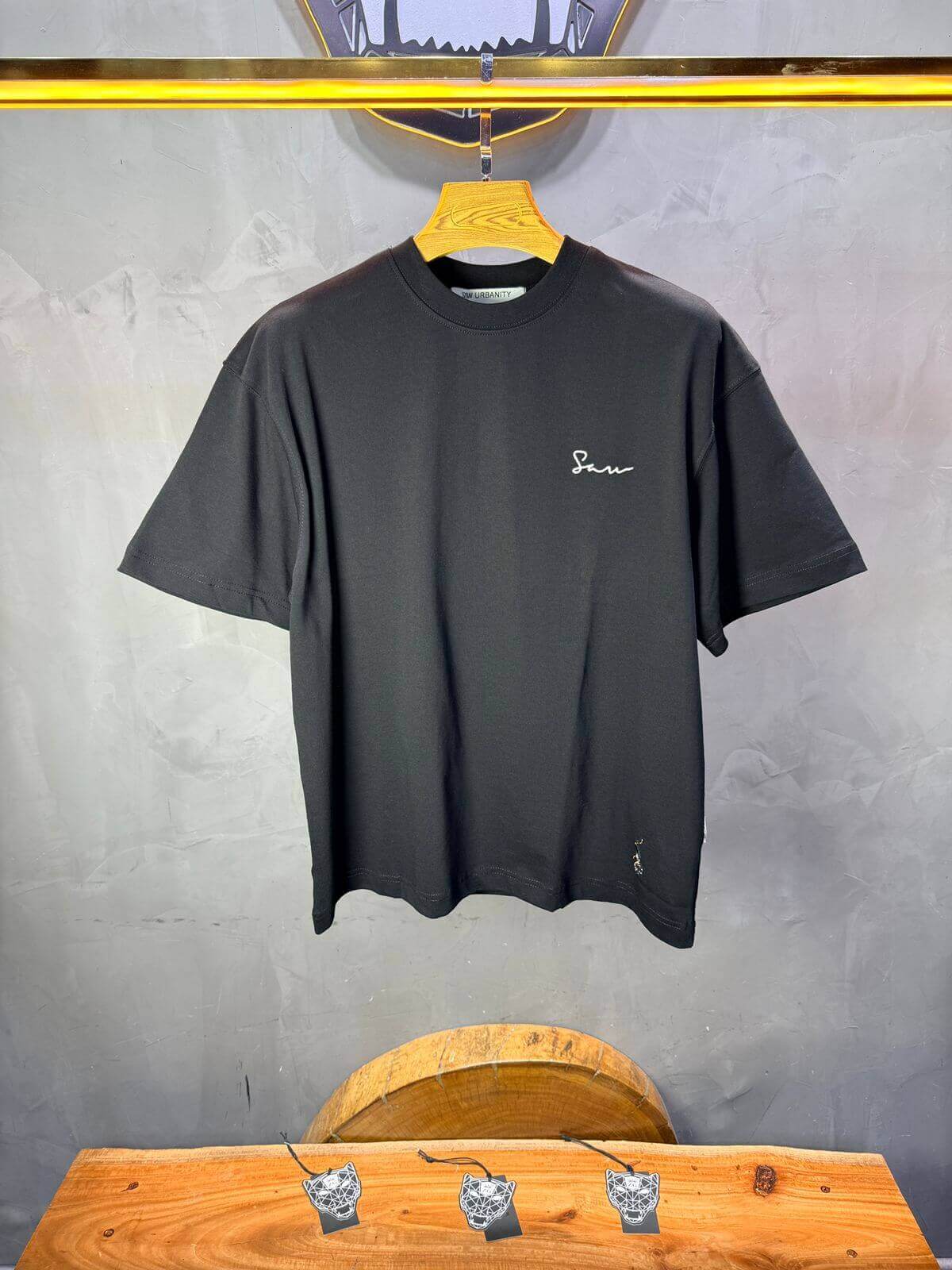 T-Shirt Oversize Noir — Illustration Peintre & Citation Poétique 5097