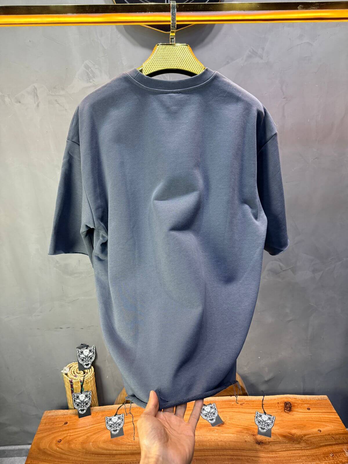 T-Shirt Oversize Dark Slate – Tissu Épais 42