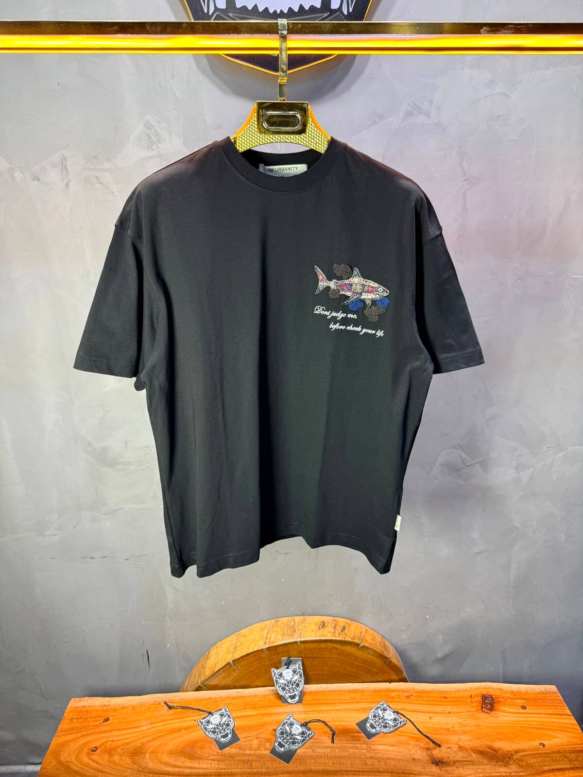 T-Shirt Oversize Don’t Judge Me — Noir 5169