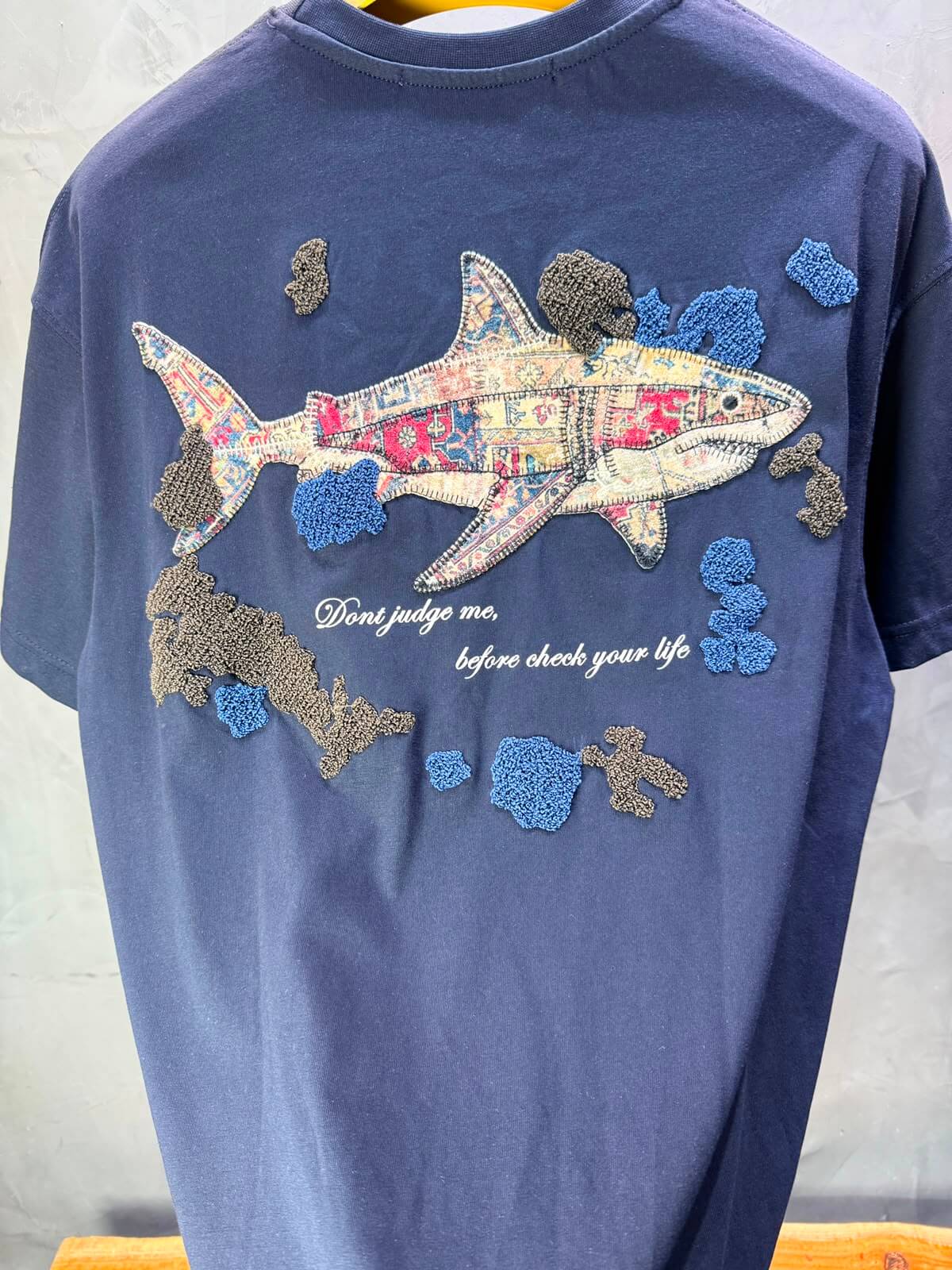 T-Shirt Oversize Don’t Judge Me — Navy Blue 5169
