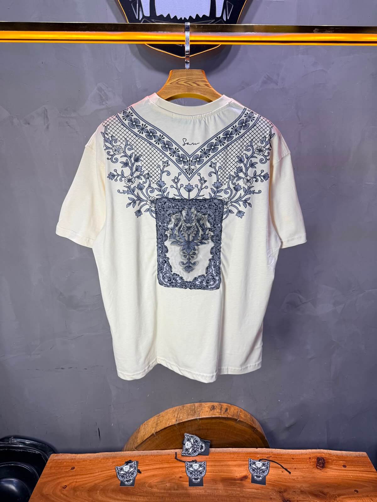 T-Shirt SAW Tiger Floral — Beige 5163