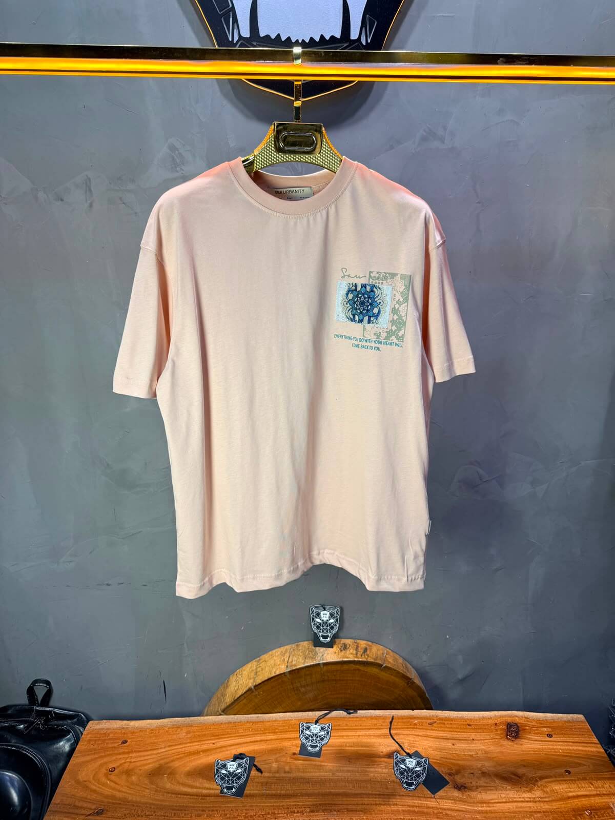 T-Shirt Calligraphie Mandala — Sam — Rose 5075