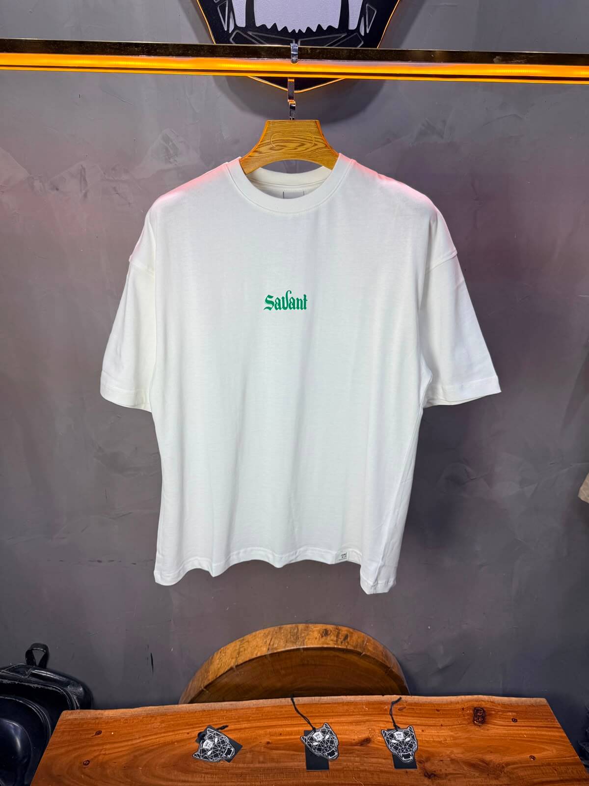 T-Shirt Savant — Twin Cats Gothic — Blanc 138