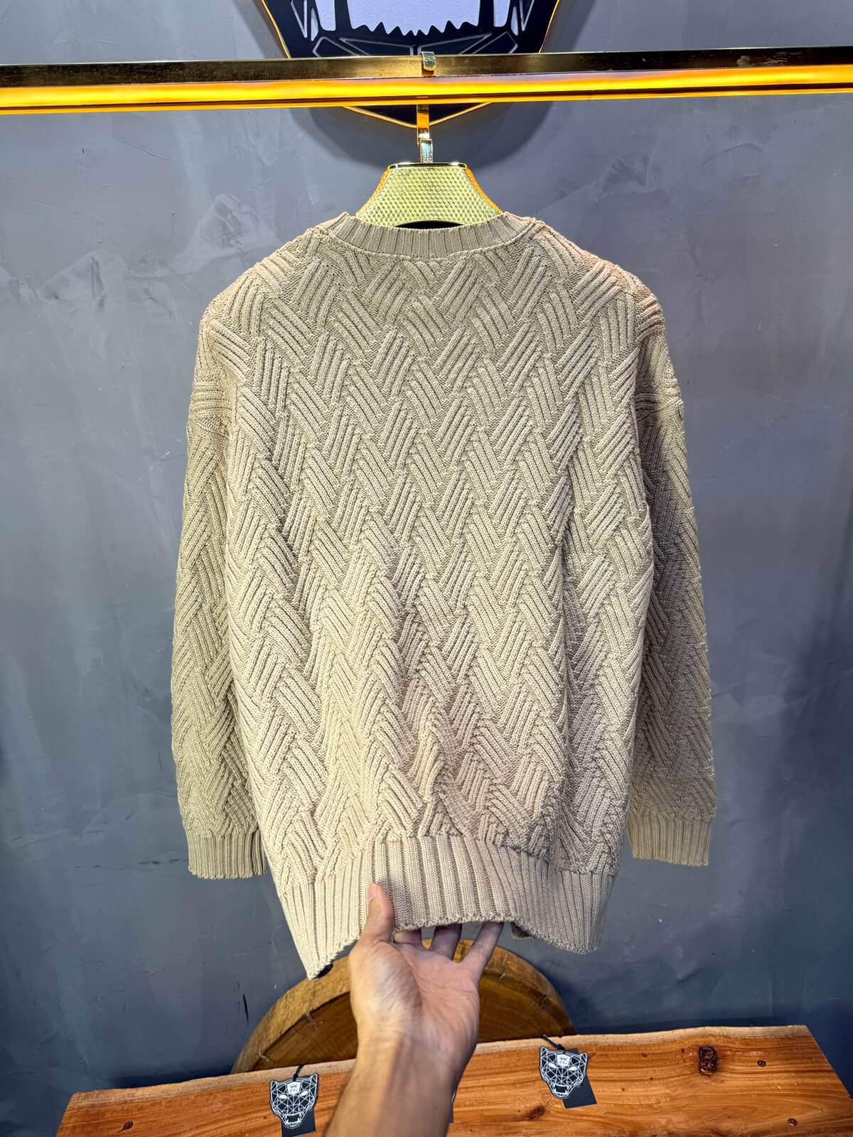 Pull tricot Beige Oversize 9767