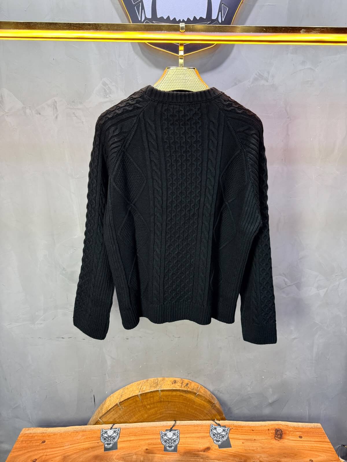 Pull tricot Noir Oversize 9772