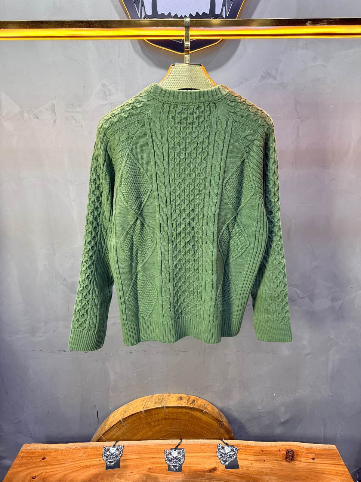 Pull tricot Vert Oversize 9772