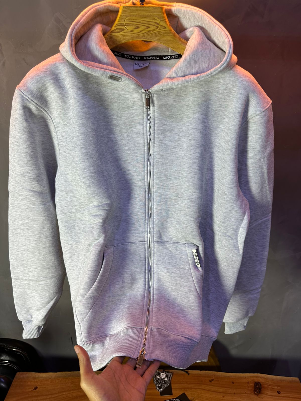 HOODIE MECANIC GREY SIMPLE 101