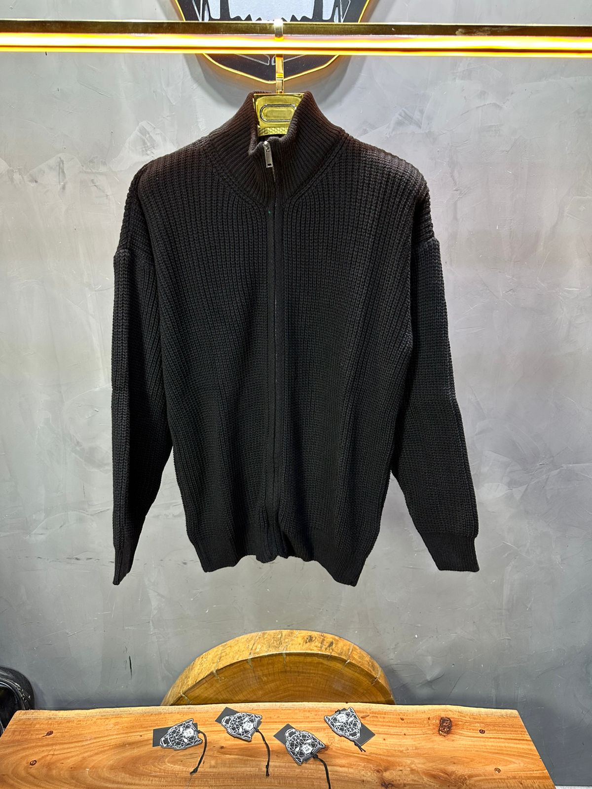 Pull noir Tricot Épais 2314