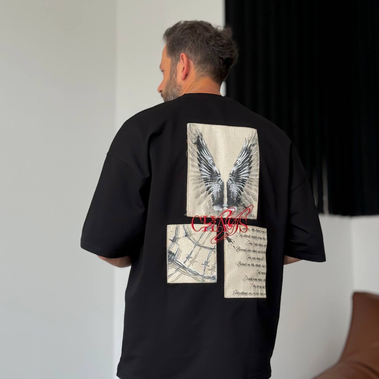 T SHIRT OVERSIZE RESPIRE BLACK 4211 - ZG PREMIUM