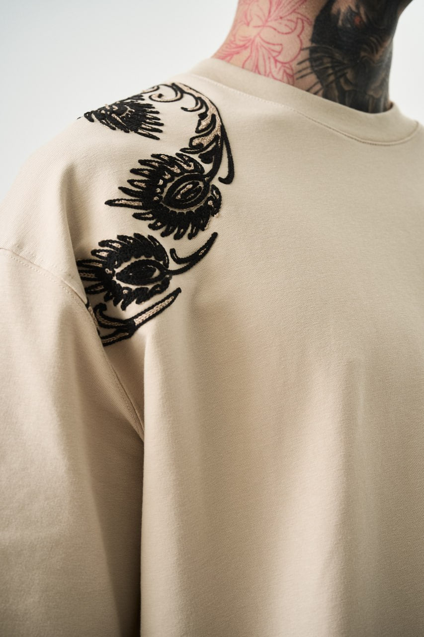 T SHIRT OVERSIZE RESPIRE BEIGE 5138 - ZG PREMIUM